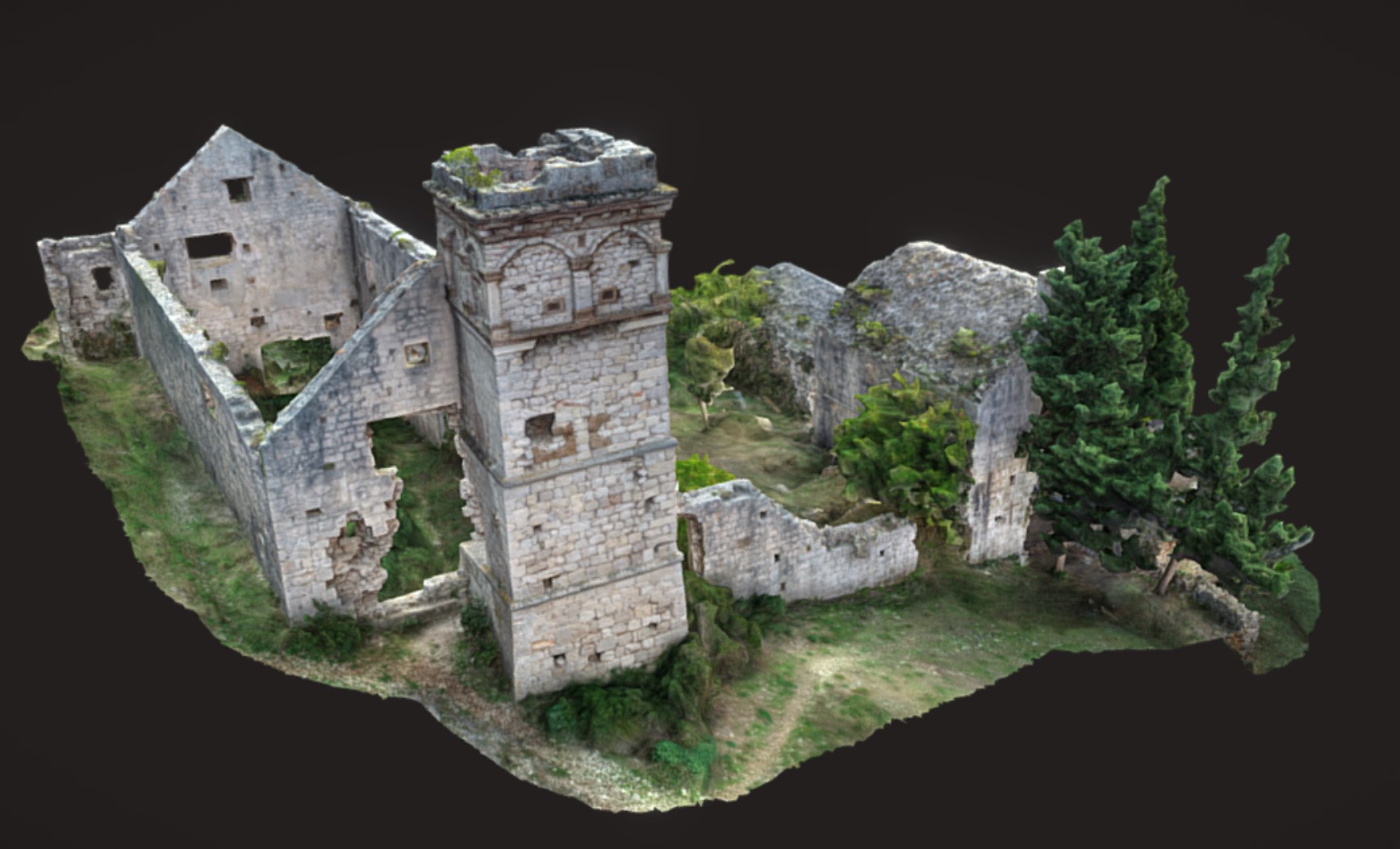 Monastery in 3D. A 3d photogrammetric scan of a monastery