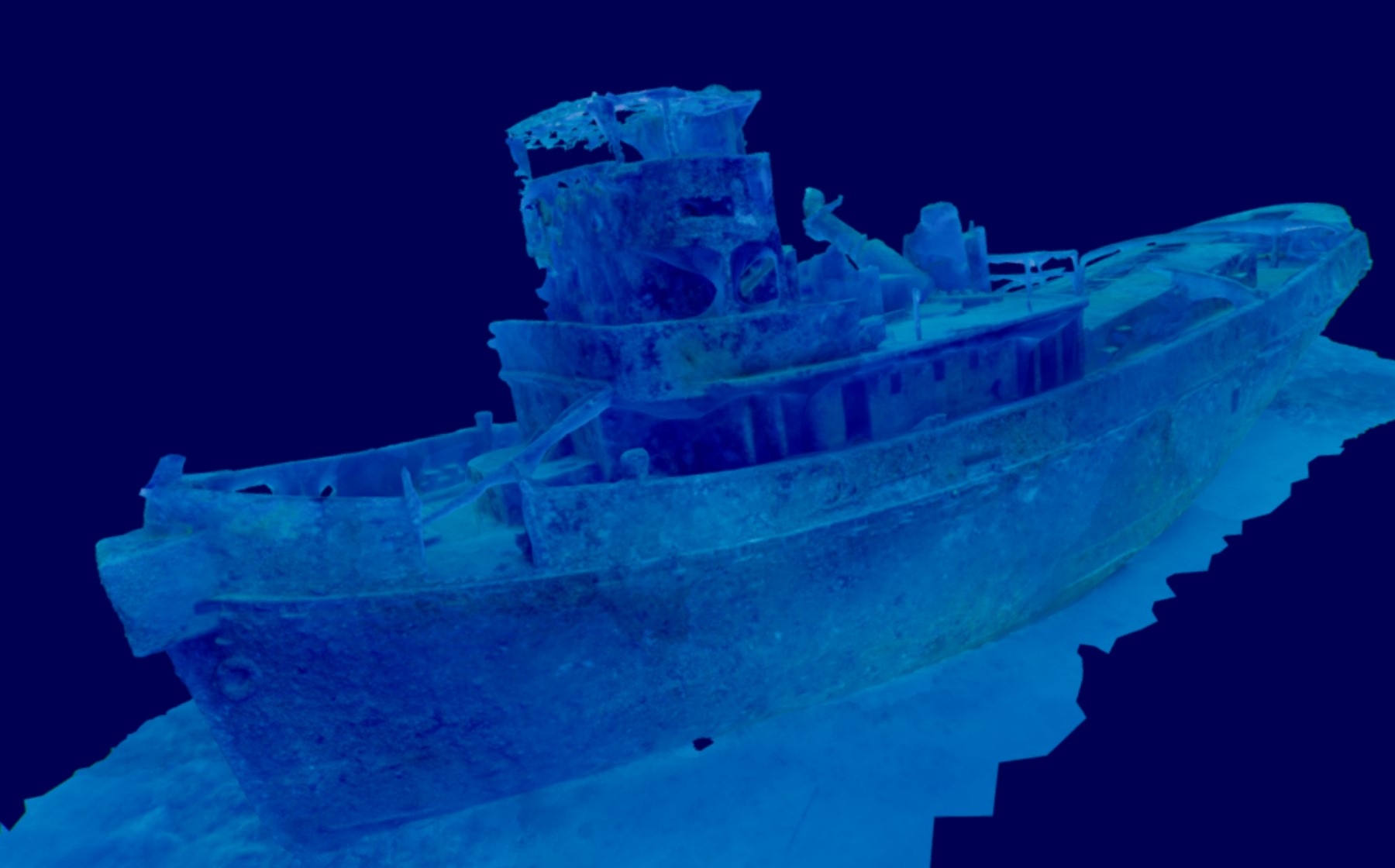 A 3d scan of Tugboat Mars (Rebocador Marte) by Geoffrey Taber, underwater photogrammetry