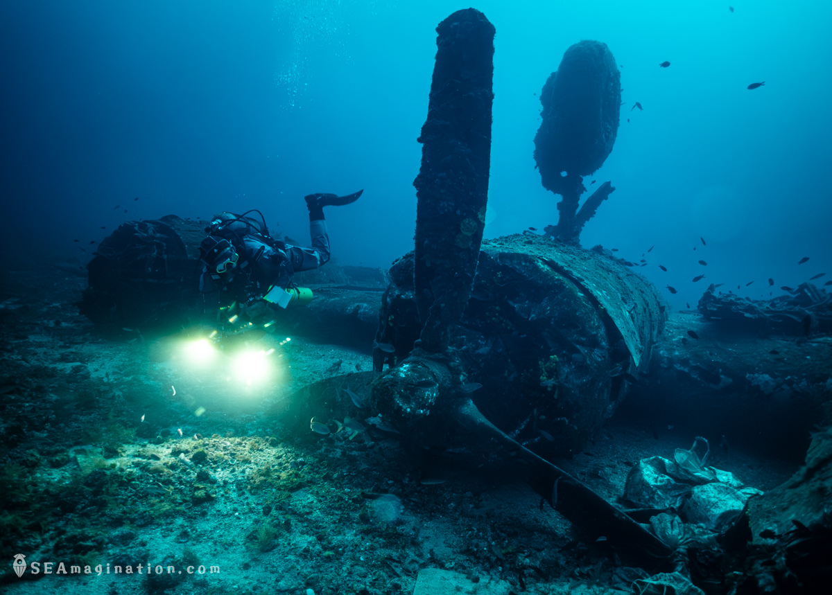 Mariusz Milka diving and 3d scanning the Tulsamerican wreck in Vis, Croatia