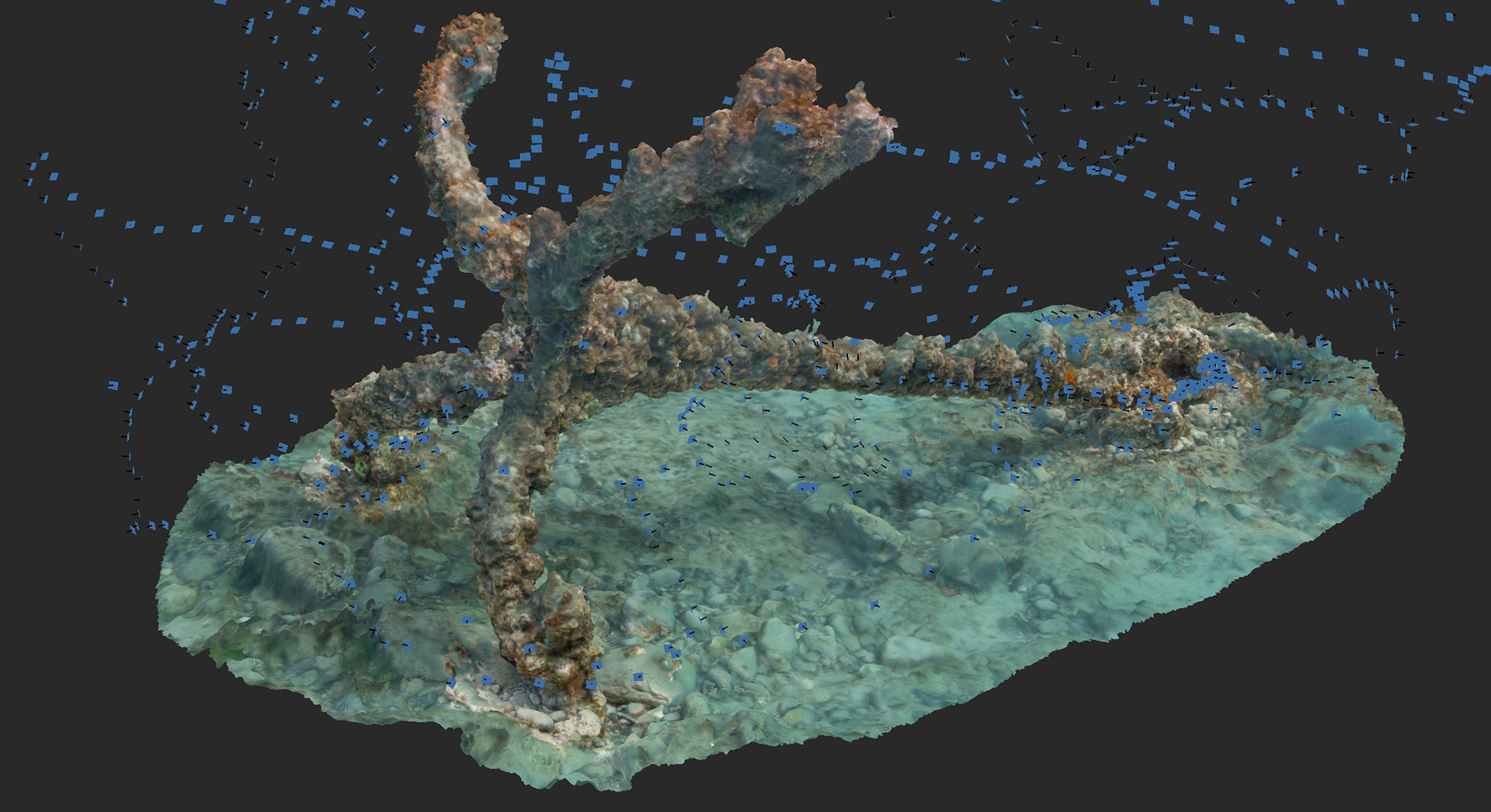 How to get started with underwater photogrammetry, photogrammetry project with an anchor.